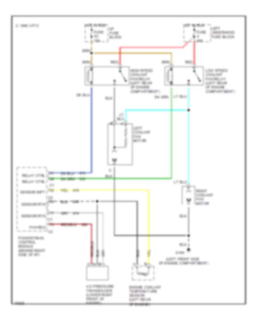 Электросхема системы охлаждения для Pontiac Bonneville SSEi 1996
