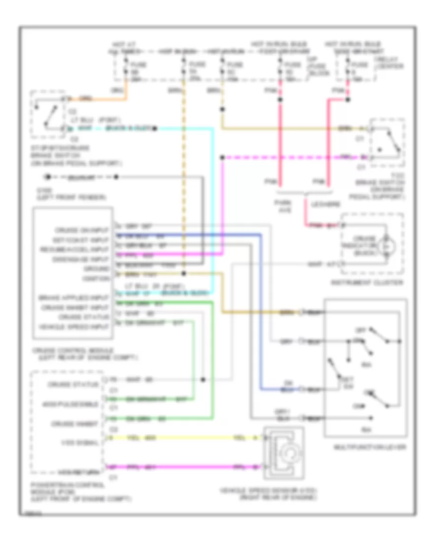 Электросхема системы круизконтроля для Pontiac Bonneville SSEi 1996