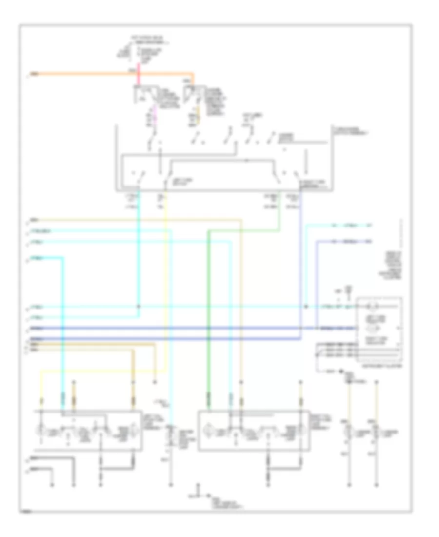 Электросхема внешнего освещения, без Адаптивный Монитор Лампы (2 из 2) для Pontiac Bonneville SSEi 1996