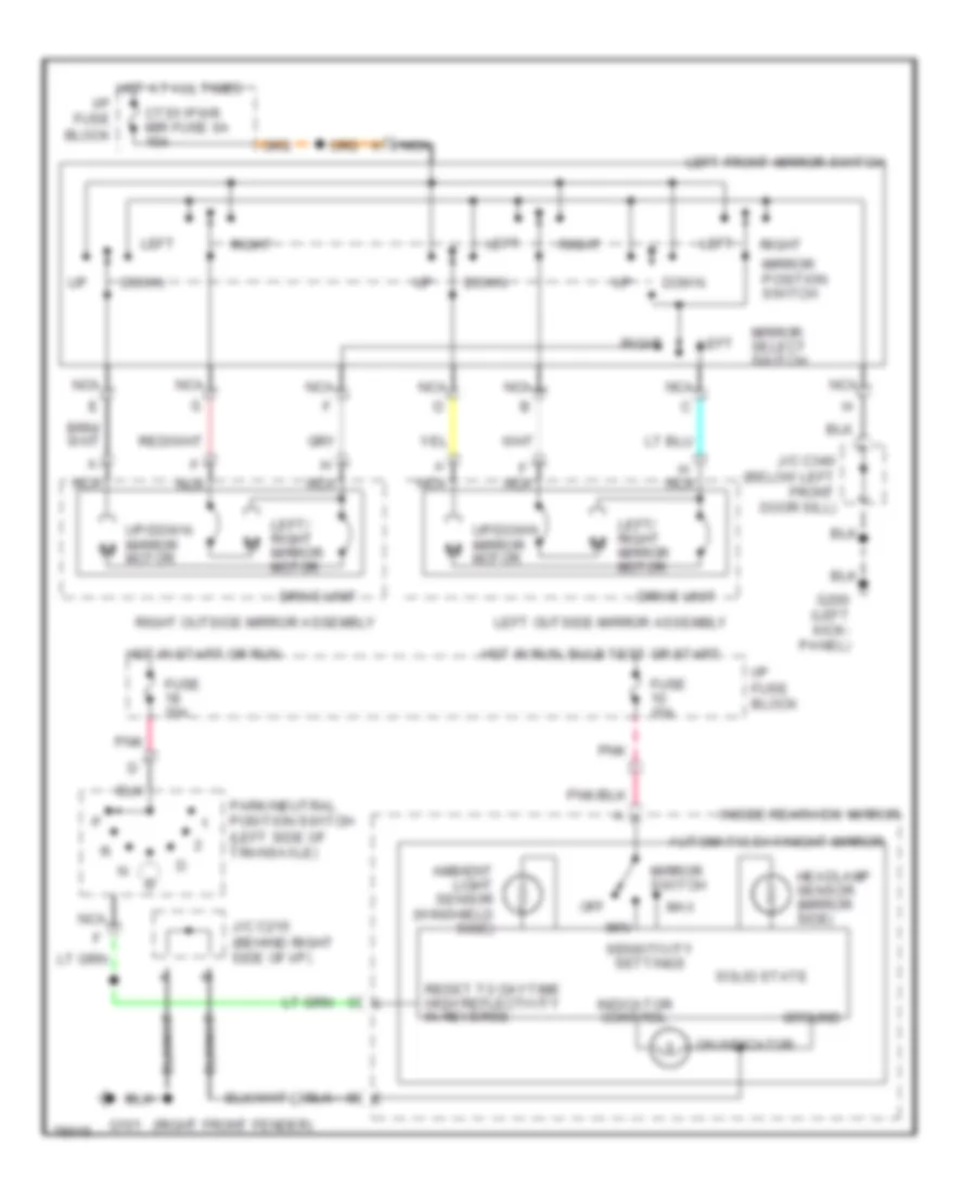 Электросхема привода зеркал для Pontiac Bonneville SSEi 1996