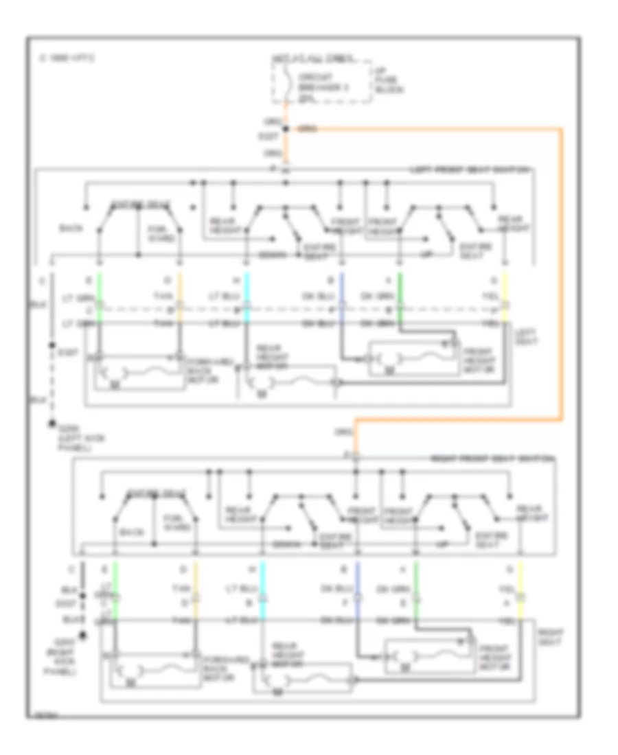 Электросхема привода сидений с 6 путями для Pontiac Bonneville SSEi 1996