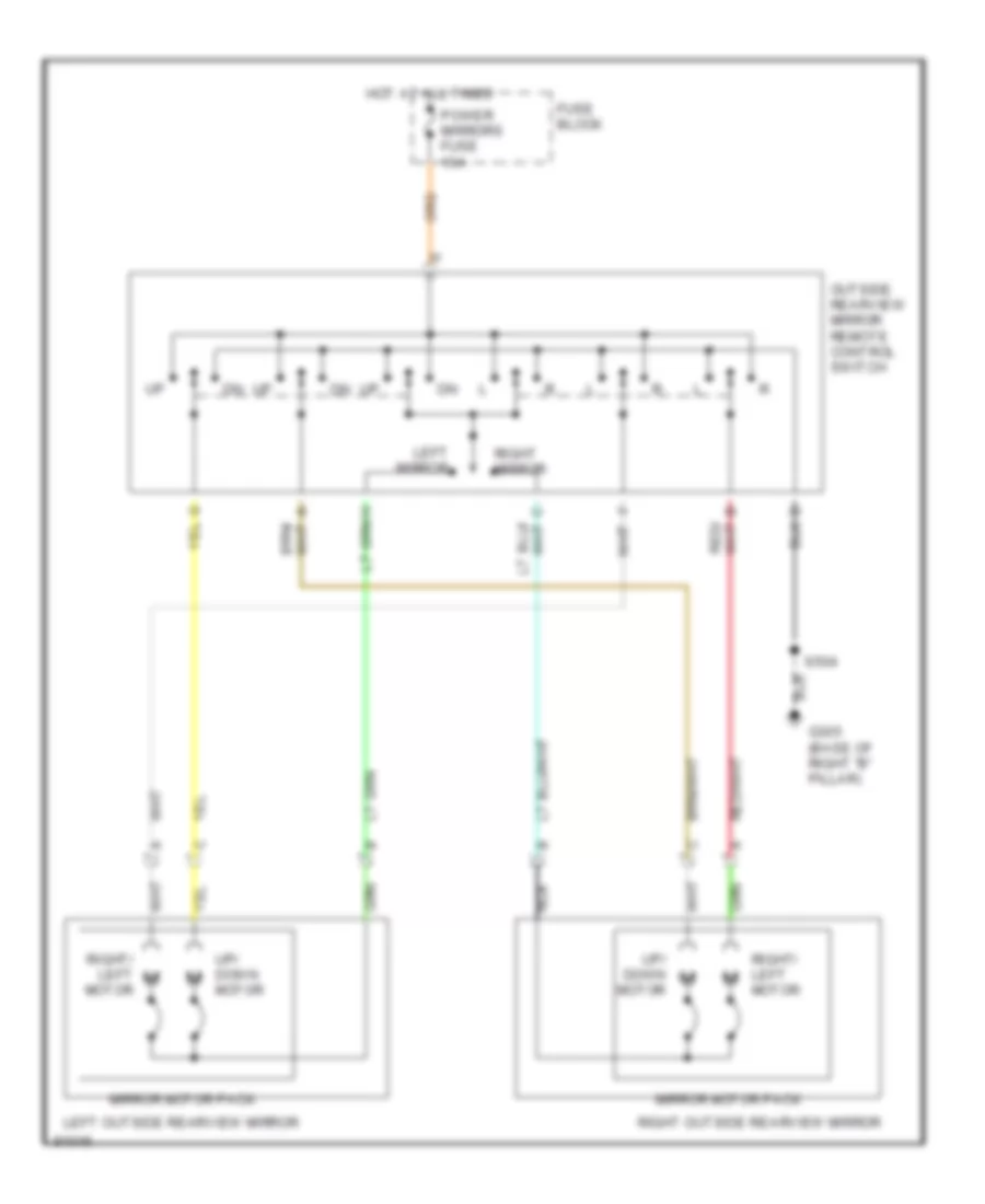 Электросхема привода зеркал для Pontiac Trans Sport Montana 1997