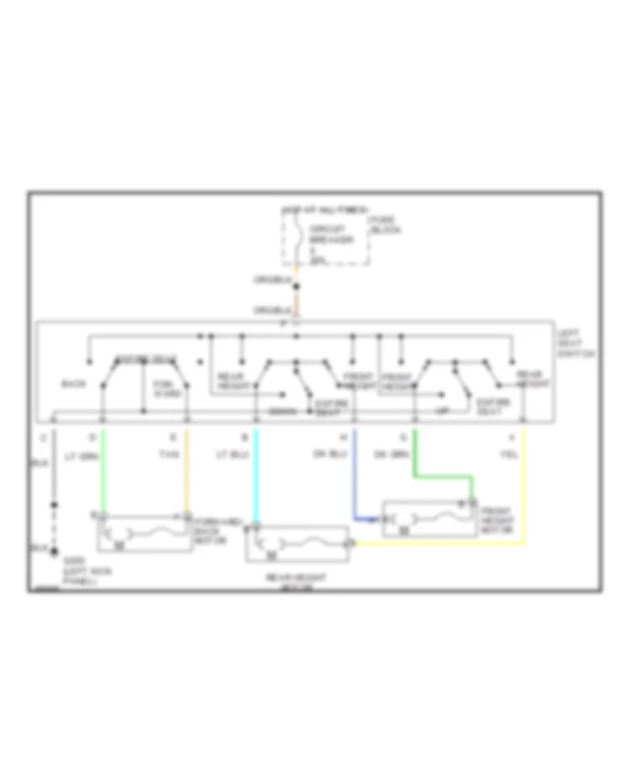 Электросхема привода сидений с 6 путями для Pontiac Bonneville SSEi 1992