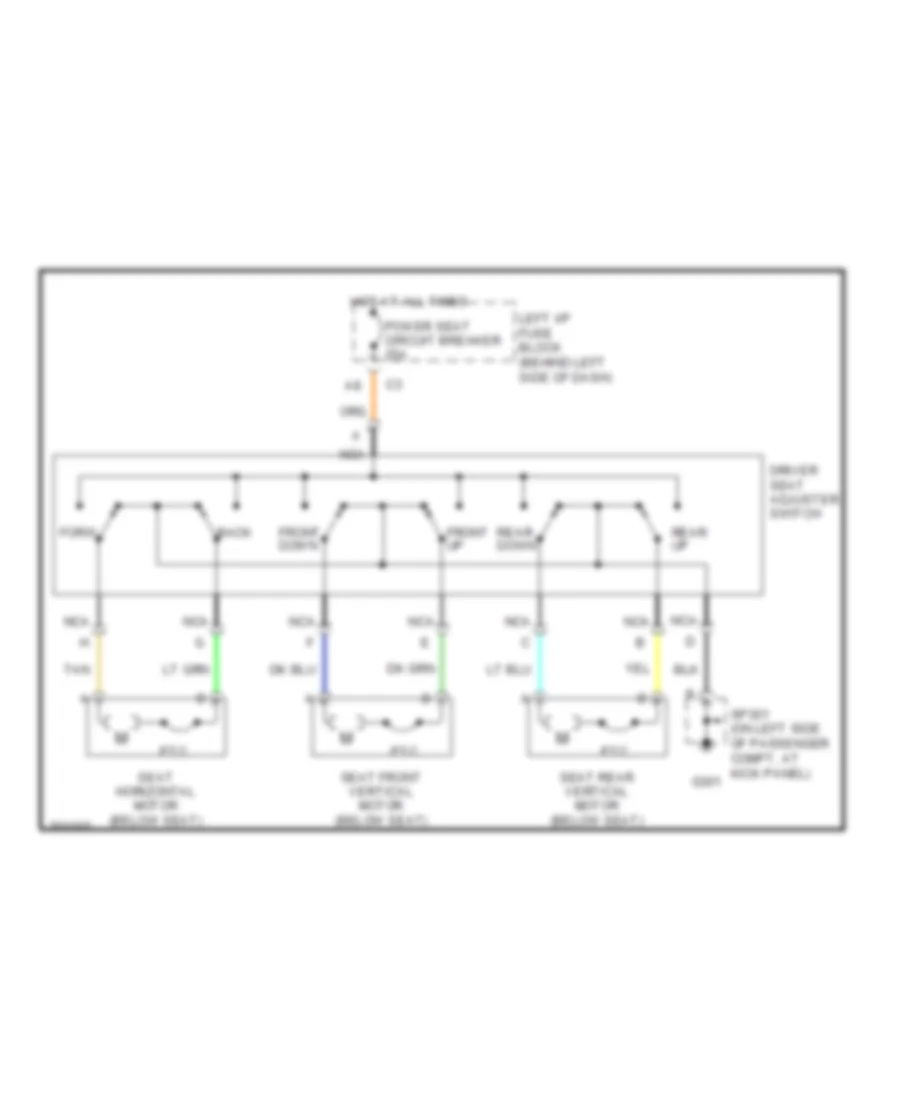 Электросхема привода сидений с 6 путями для Pontiac Grand Am SE 2005
