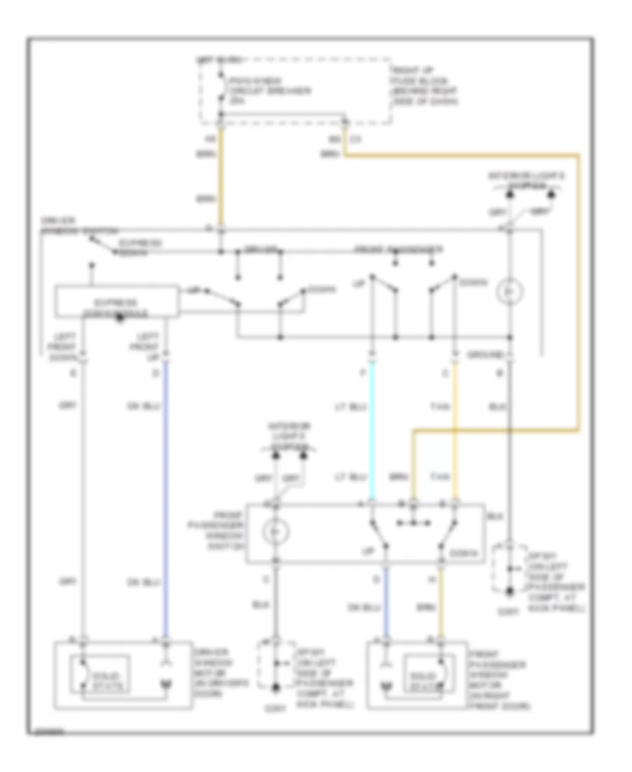 Электросхема стеклоподъемников, 2 двери для Pontiac Grand Am SE 2005