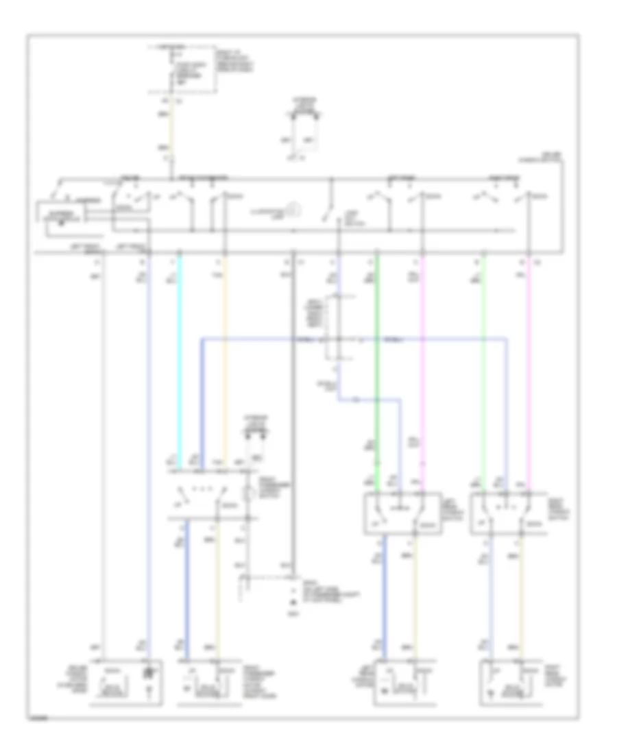 Электросхема стеклоподъемников, 4 двери для Pontiac Grand Am SE 2005
