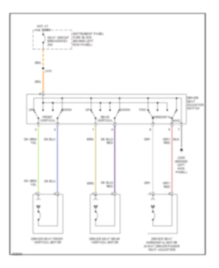 Электросхема привода водительского сиденья для Pontiac G8 GT 2009
