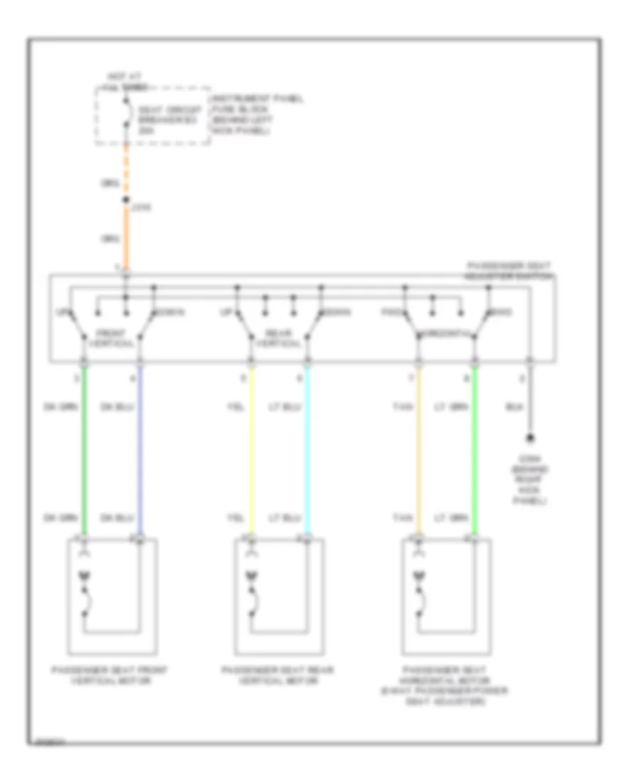 Электросхема привода пассажирского сиденья для Pontiac G8 GT 2009