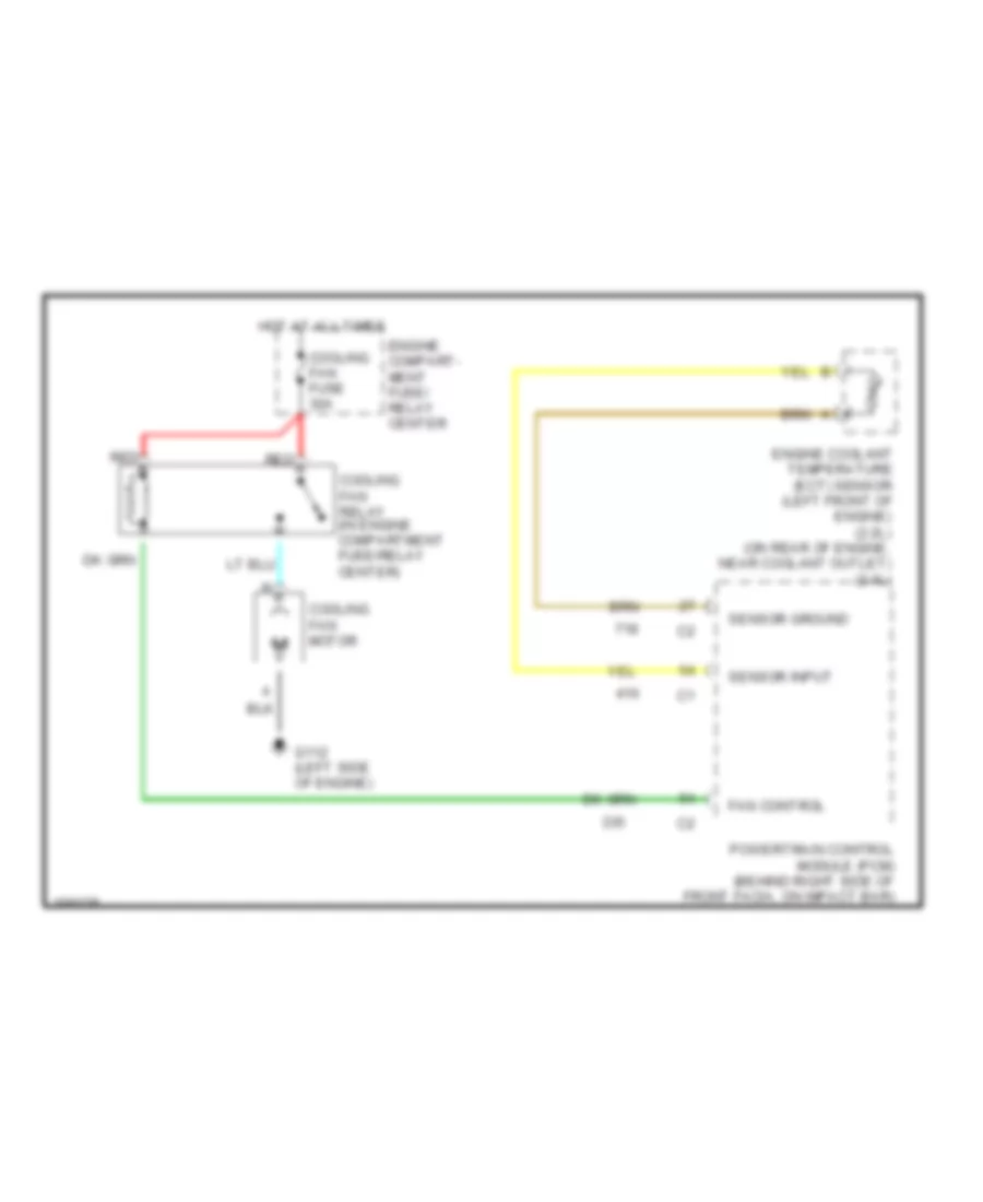 Электросхема системы охлаждения для Pontiac Sunfire SE 1998