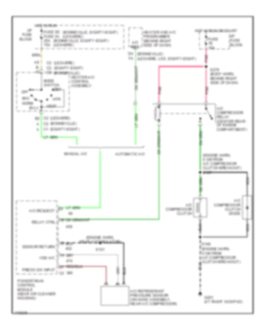 Электросхема компрессора для Pontiac Bonneville SLE 1999