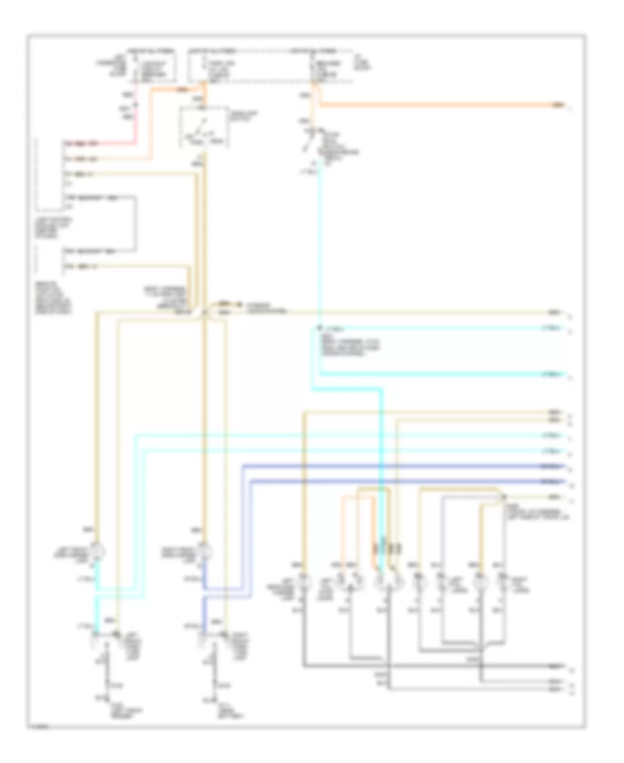 Электросхема внешнего освещения, без Монитор Лампы (1 из 2) для Pontiac Bonneville SLE 1999