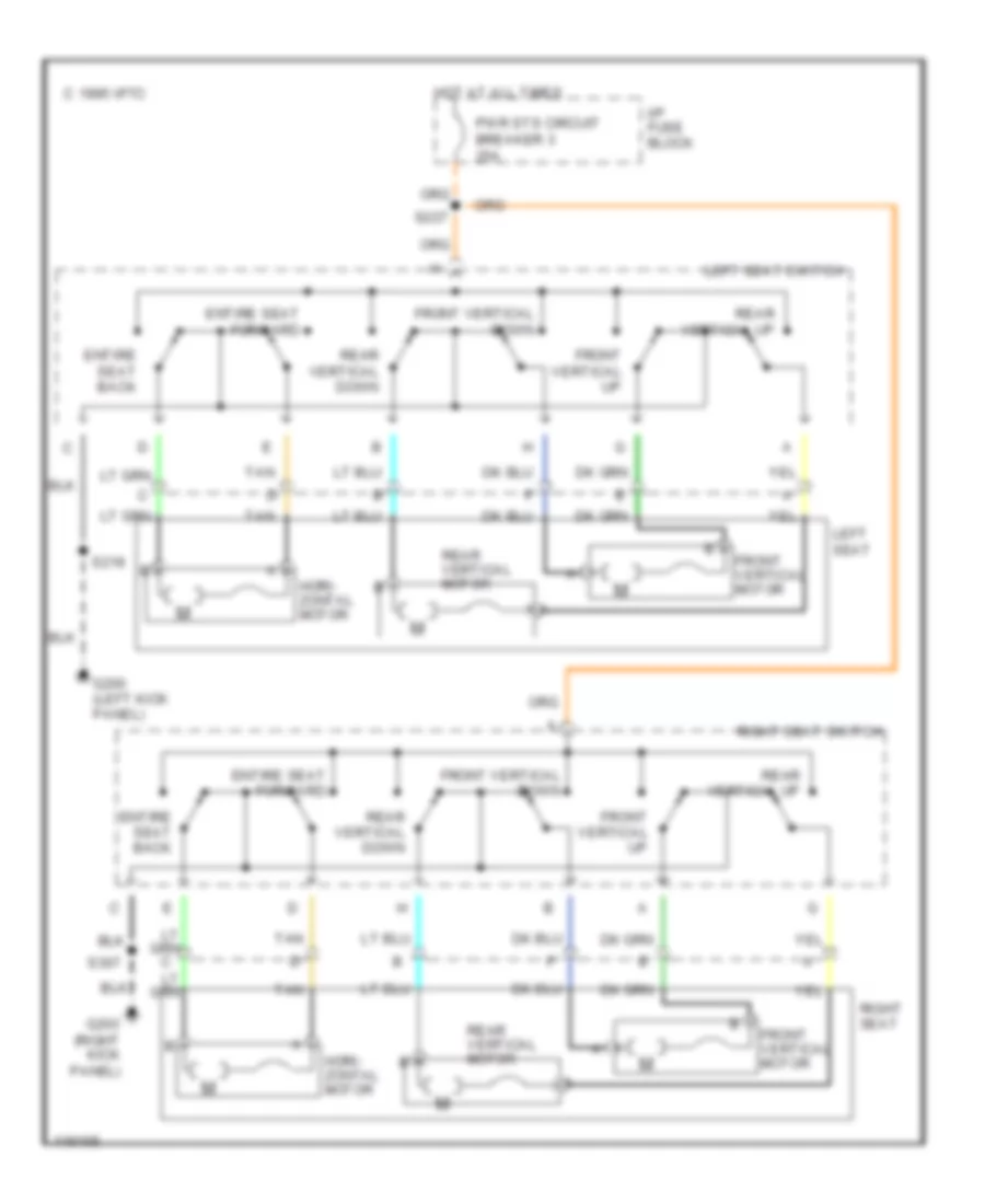 Электросхема привода сидений с 6 путями для Pontiac Bonneville SLE 1999