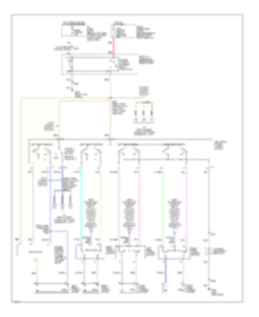 Электросхема стеклоподъемников для Pontiac Bonneville SLE 1999