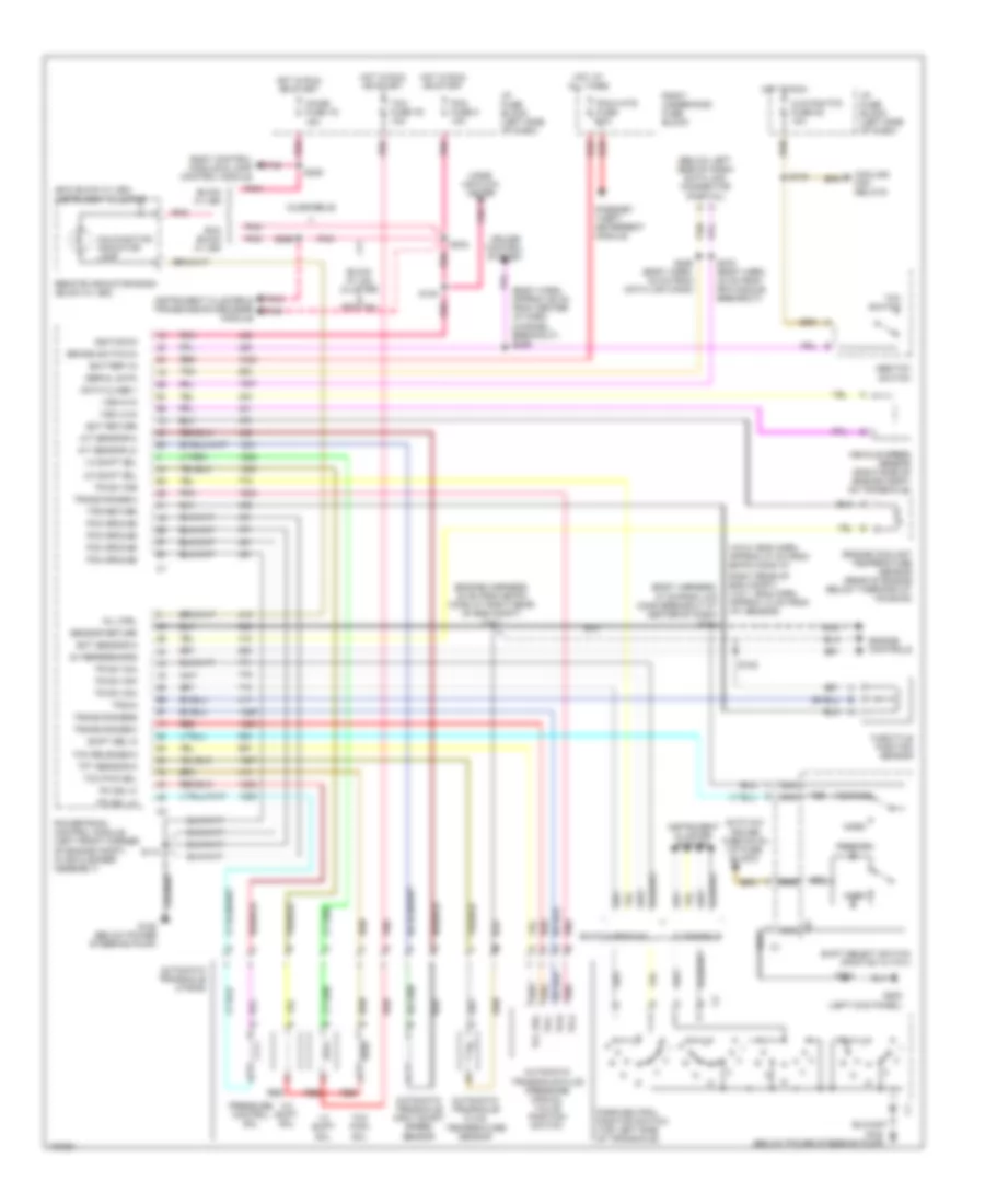 3.8L ВИН К, Электросхема автоматической коробки передач АКПП для Pontiac Bonneville SLE 1999
