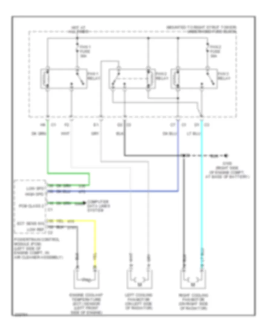 5.3L ВИН К, Электросхема системы охлаждения для Pontiac Grand Prix GT 2006