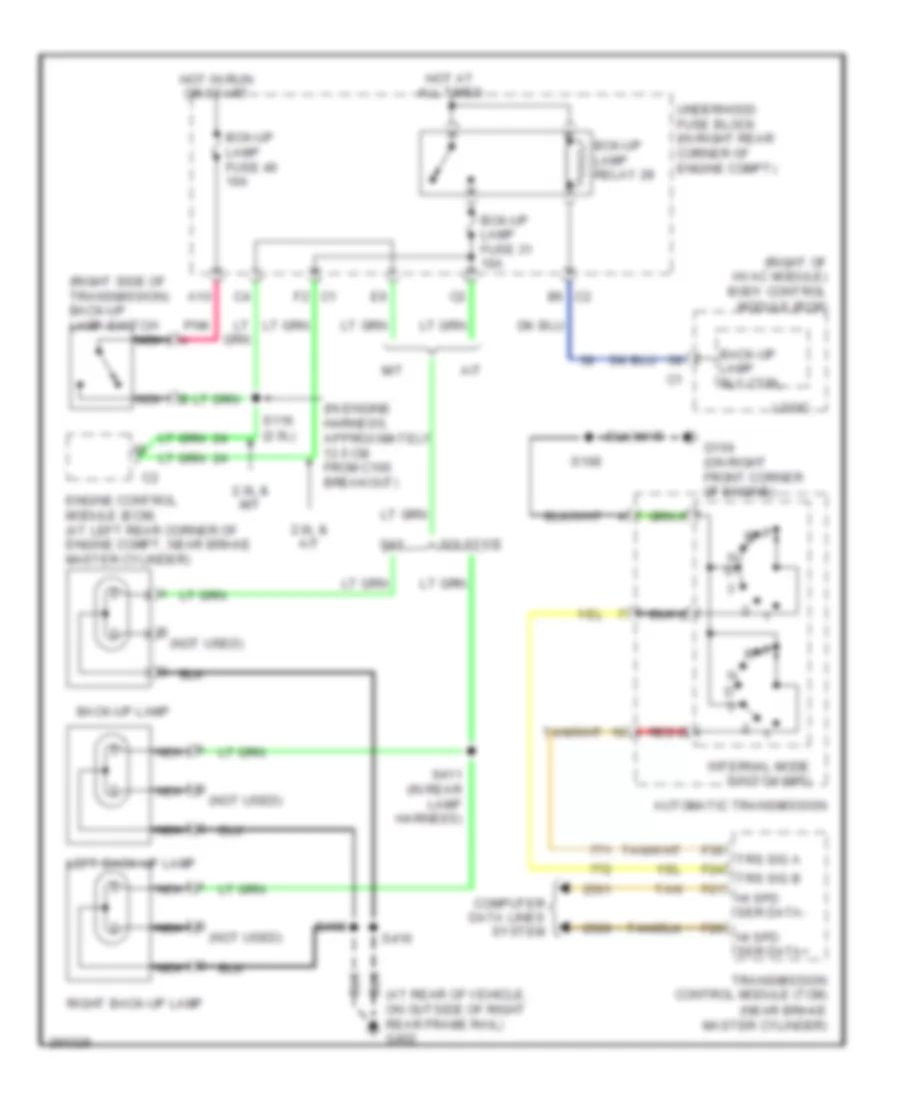 Back up Lamps Wiring Diagram for Pontiac Solstice 2007