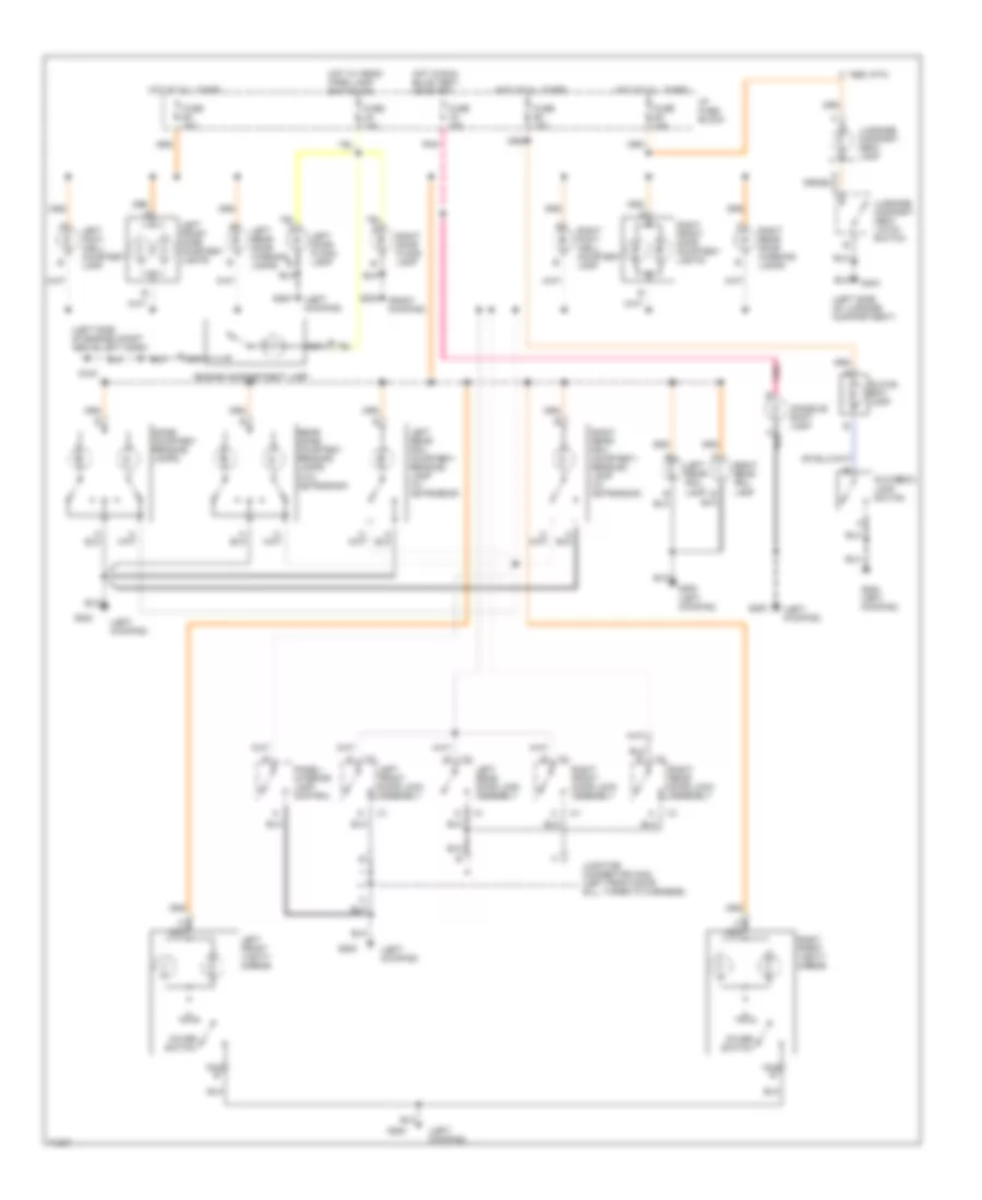 Courtesy Lamps Wiring Diagram, without Illuminated Entry for Pontiac Bonneville SSE 1995