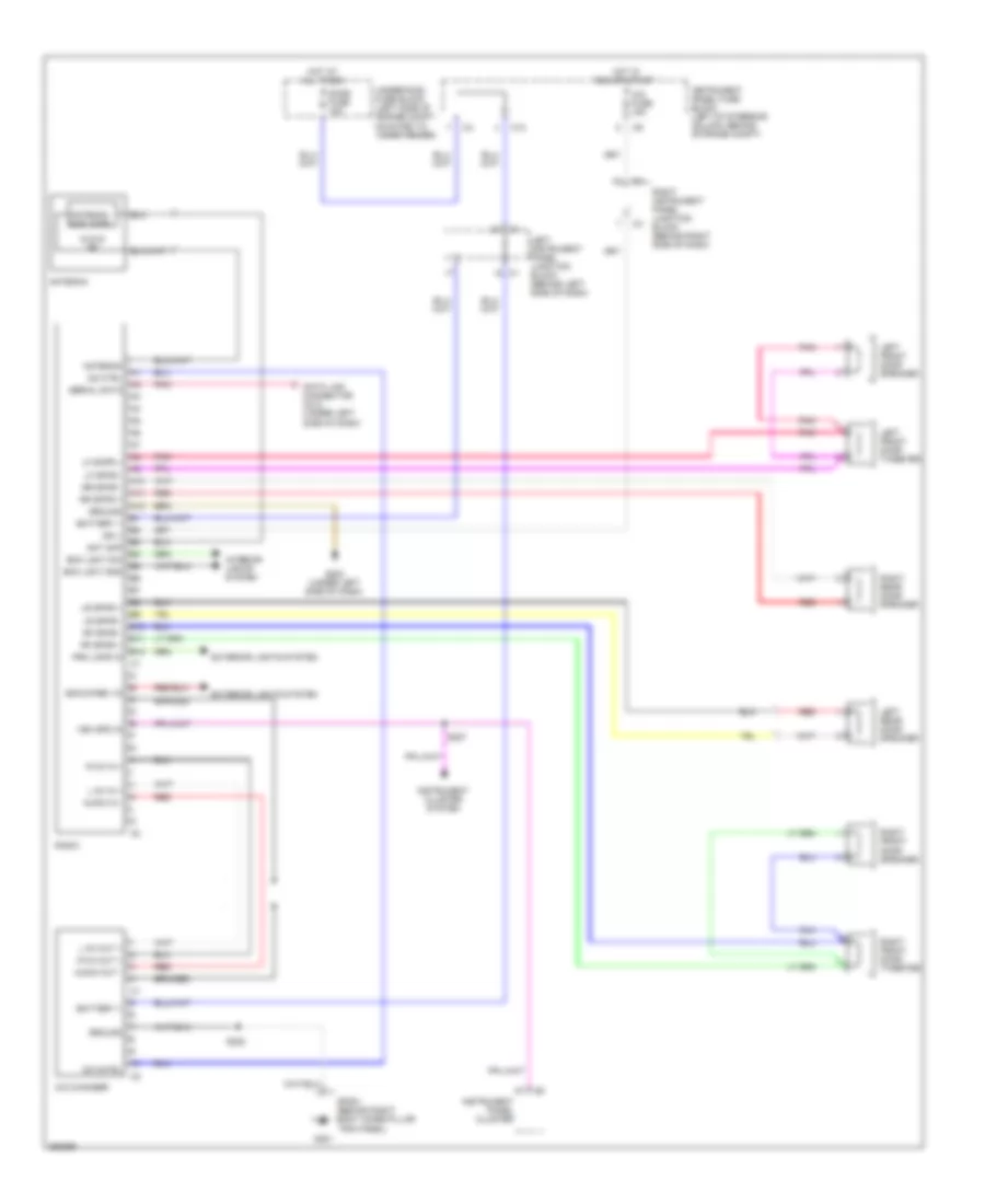 Radio Wiring Diagram, without Amplifier, with CD Changer for Pontiac Vibe 2007