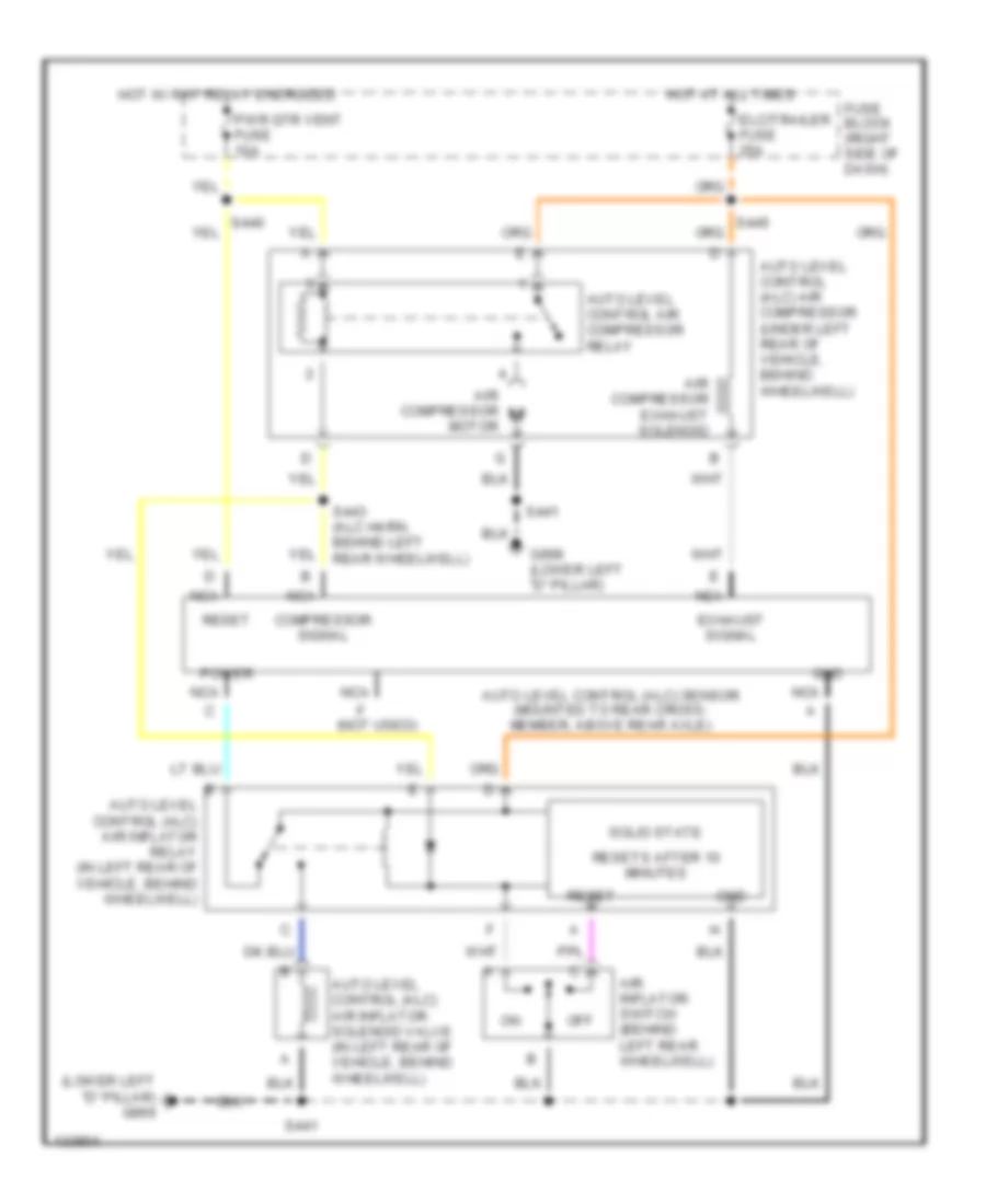 Electronic Suspension Wiring Diagram with Inflator for Pontiac Montana 2001