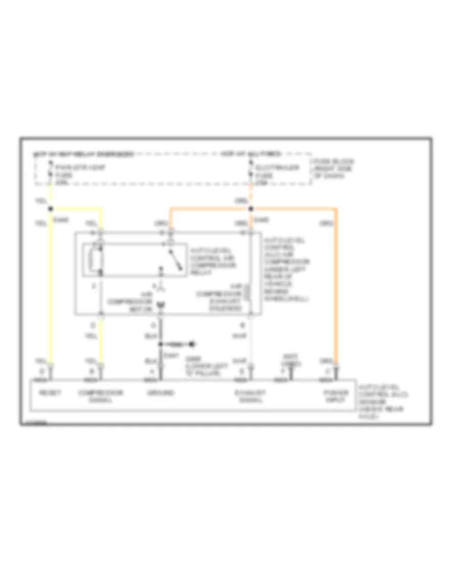 Electronic Suspension Wiring Diagram, without Inflator for Pontiac Montana 2001