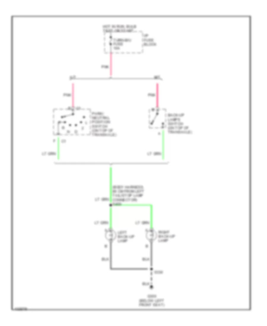 Backup Lamps Wiring Diagram for Pontiac Sunfire GT 2001