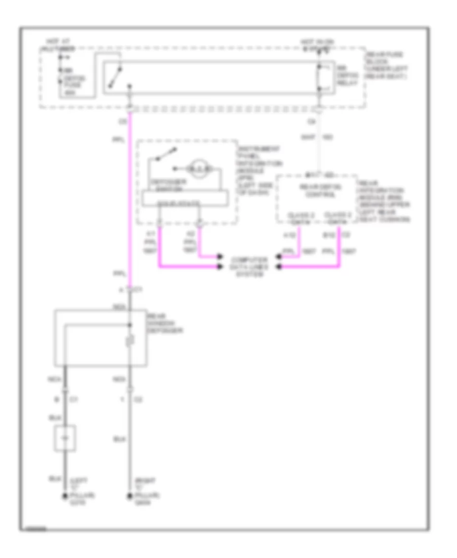 Defogger Wiring Diagram, with Manual AC for Pontiac Bonneville SLE 2002