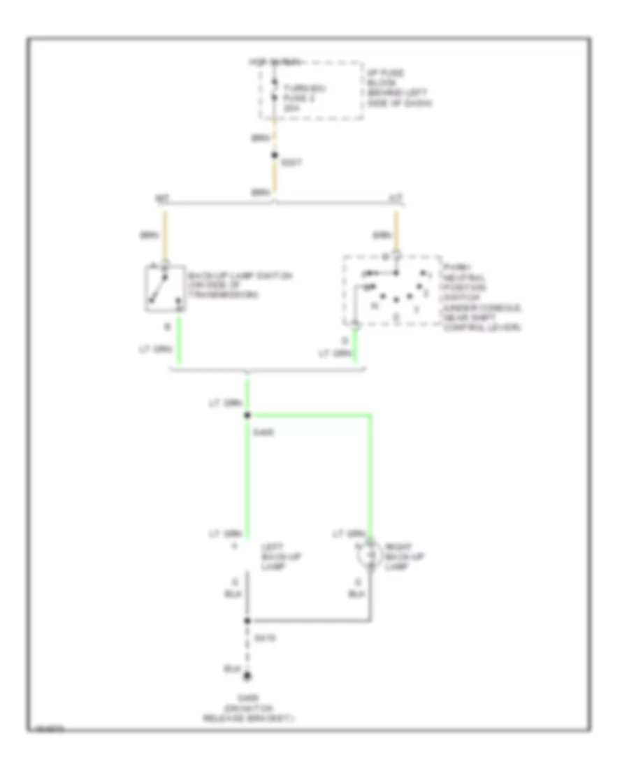 Back up Lamps Wiring Diagram for Pontiac Firebird 2002
