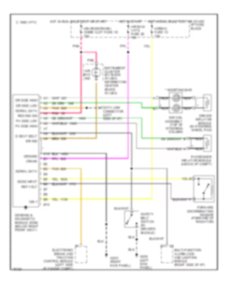 Supplemental Restraint Wiring Diagram for Pontiac Bonneville SE 1996