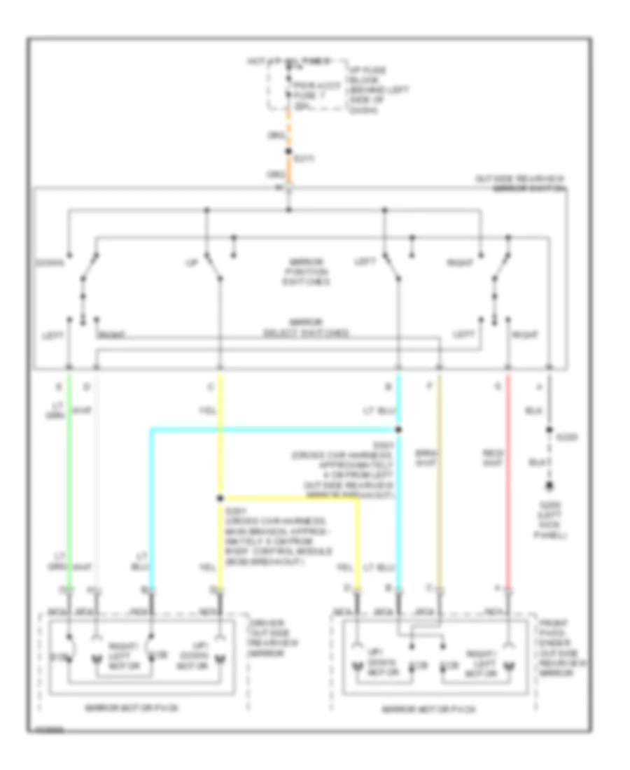 Power Mirror Wiring Diagram for Pontiac Firebird Trans Am 2002