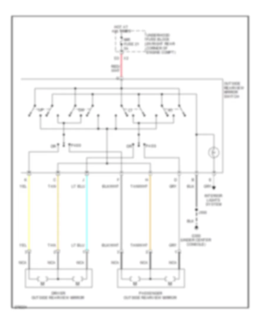 Power Mirrors Wiring Diagram for Pontiac Solstice 2008