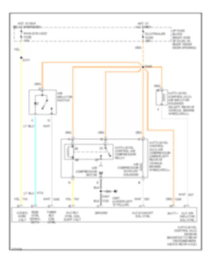 Electronic Suspension Wiring Diagram with Inflator for Pontiac Montana 2003