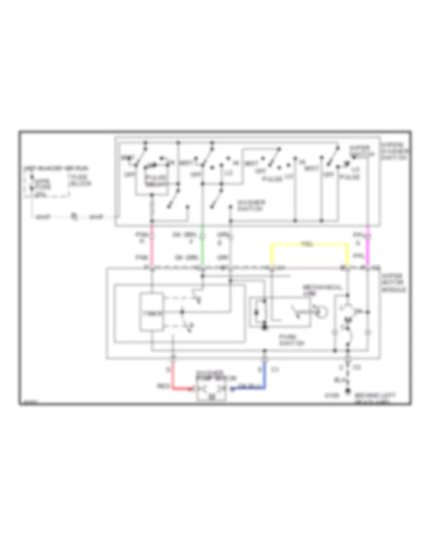 Электросхема стеклоочистителя, дворников и омывателя Интервала для Pontiac Firebird Trans Am 1991