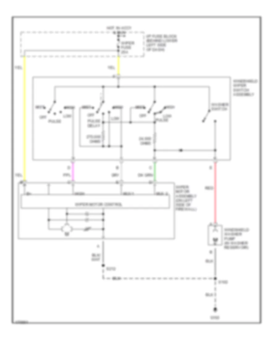 Pulse Wiper Washer Wiring Diagram Late Production for Pontiac Sunfire 2003