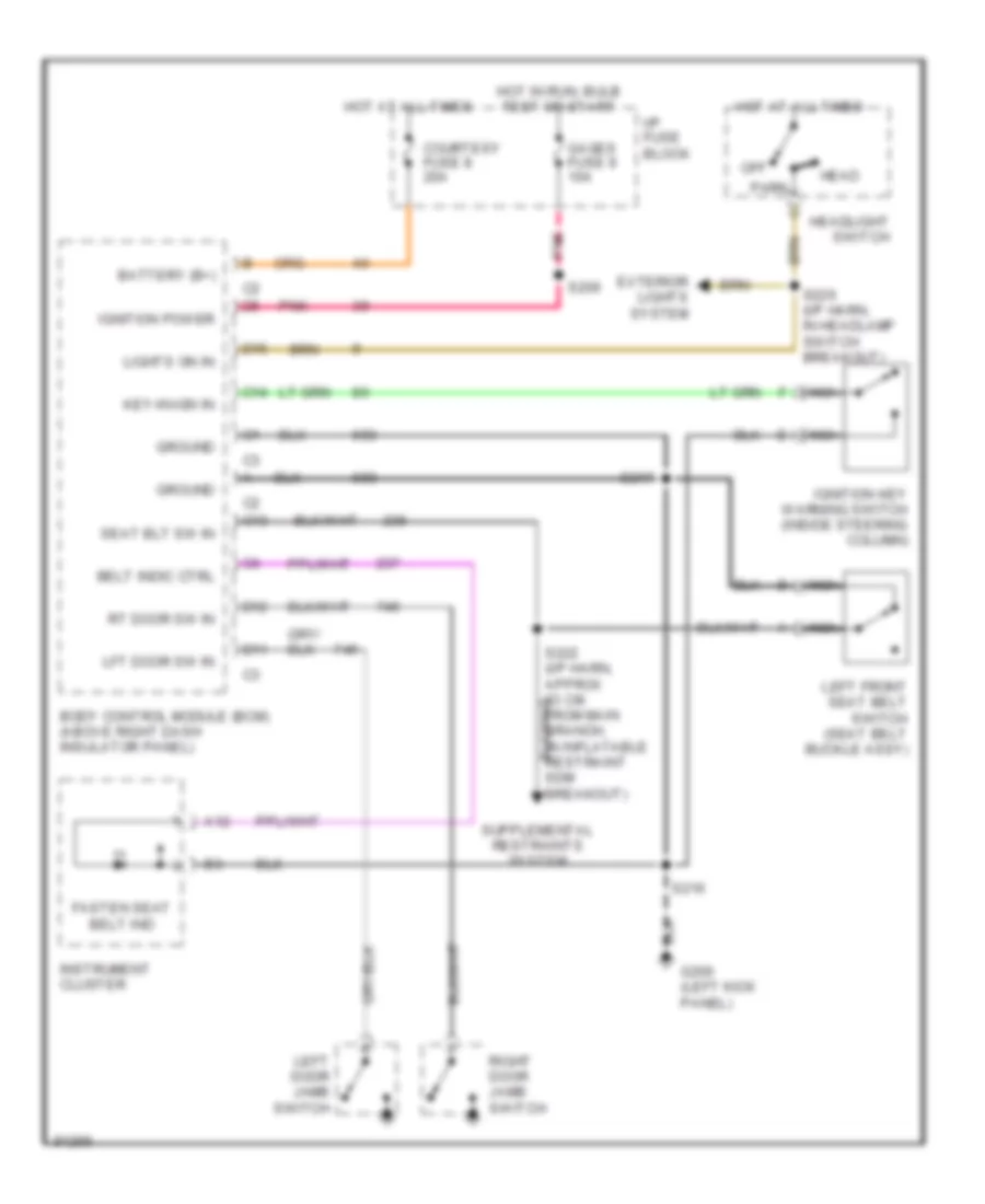Warning System Wiring Diagrams for Pontiac Firebird 1997