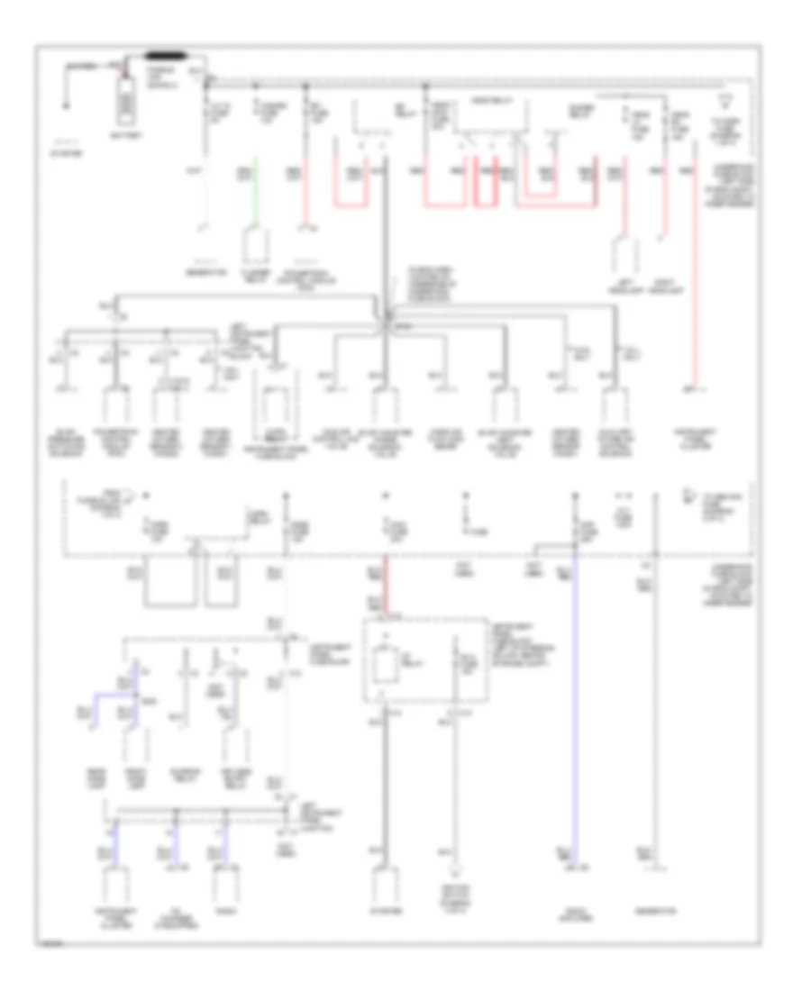 Power Distribution Wiring Diagram 1 of 4 for Pontiac Vibe GT 2003