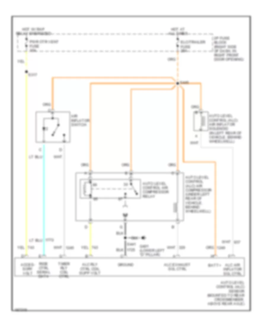 Electronic Suspension Wiring Diagram with Inflator for Pontiac Montana 2004