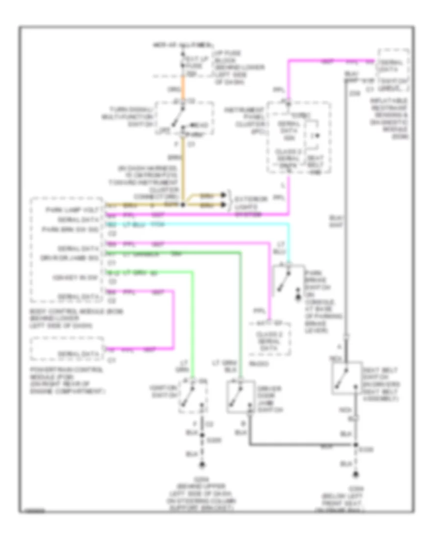 Warning Systems Wiring Diagram for Pontiac Sunfire 2004