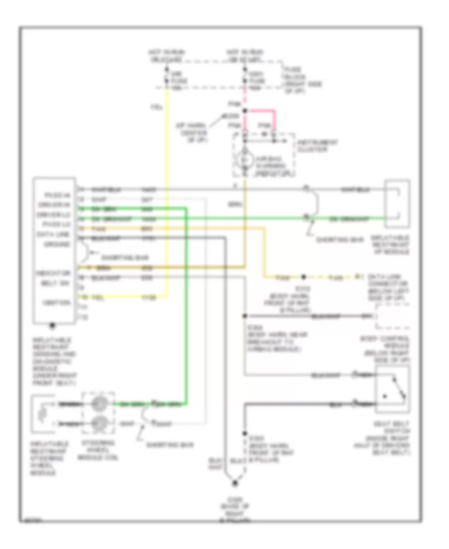 Supplemental Restraint Wiring Diagram for Pontiac Trans Sport SE 1997