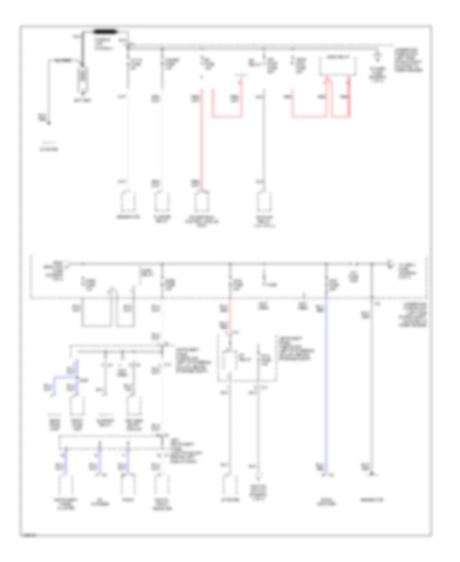 Power Distribution Wiring Diagram 1 of 4 for Pontiac Vibe GT 2004