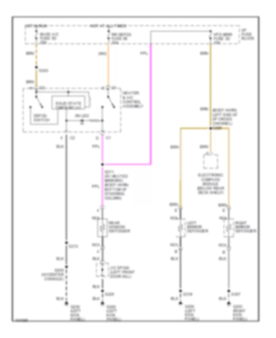 Defogger Wiring Diagram Manual A C for Pontiac Bonneville SLE 1998