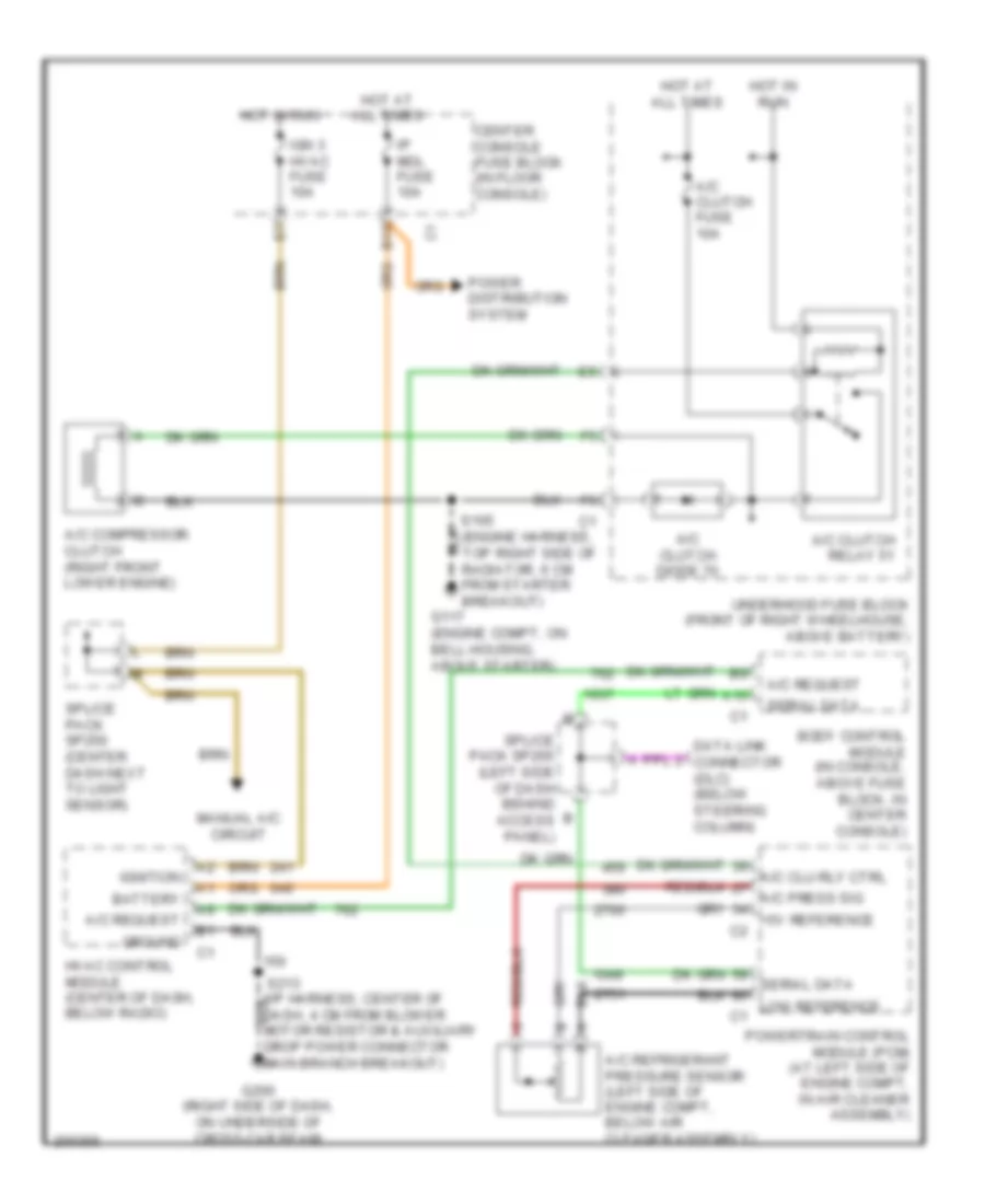 Compressor Wiring Diagram with Manual A C for Pontiac Aztek Rally 2005