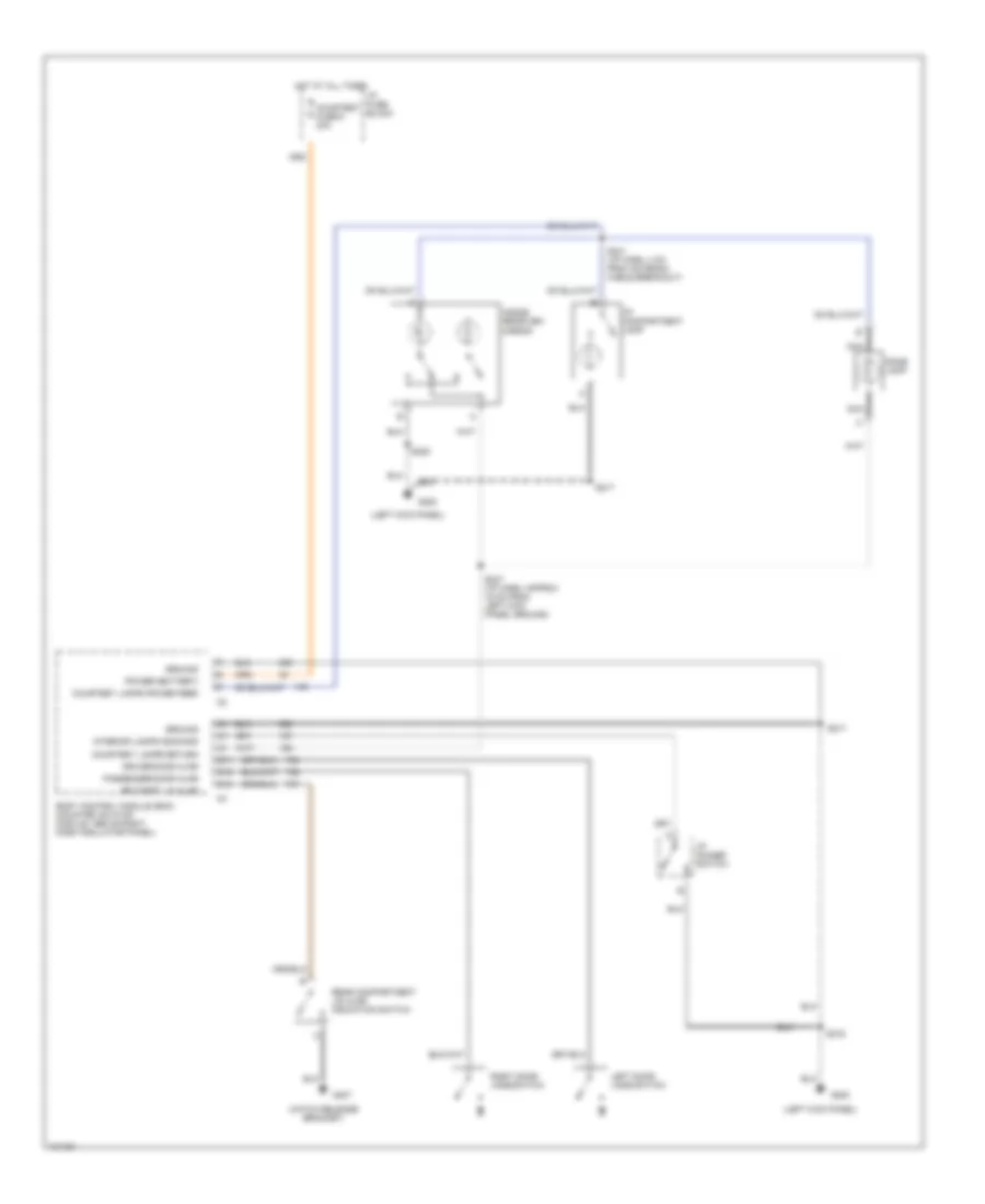 Courtesy Lamps Wiring Diagram, Coupe for Pontiac Firebird 1998