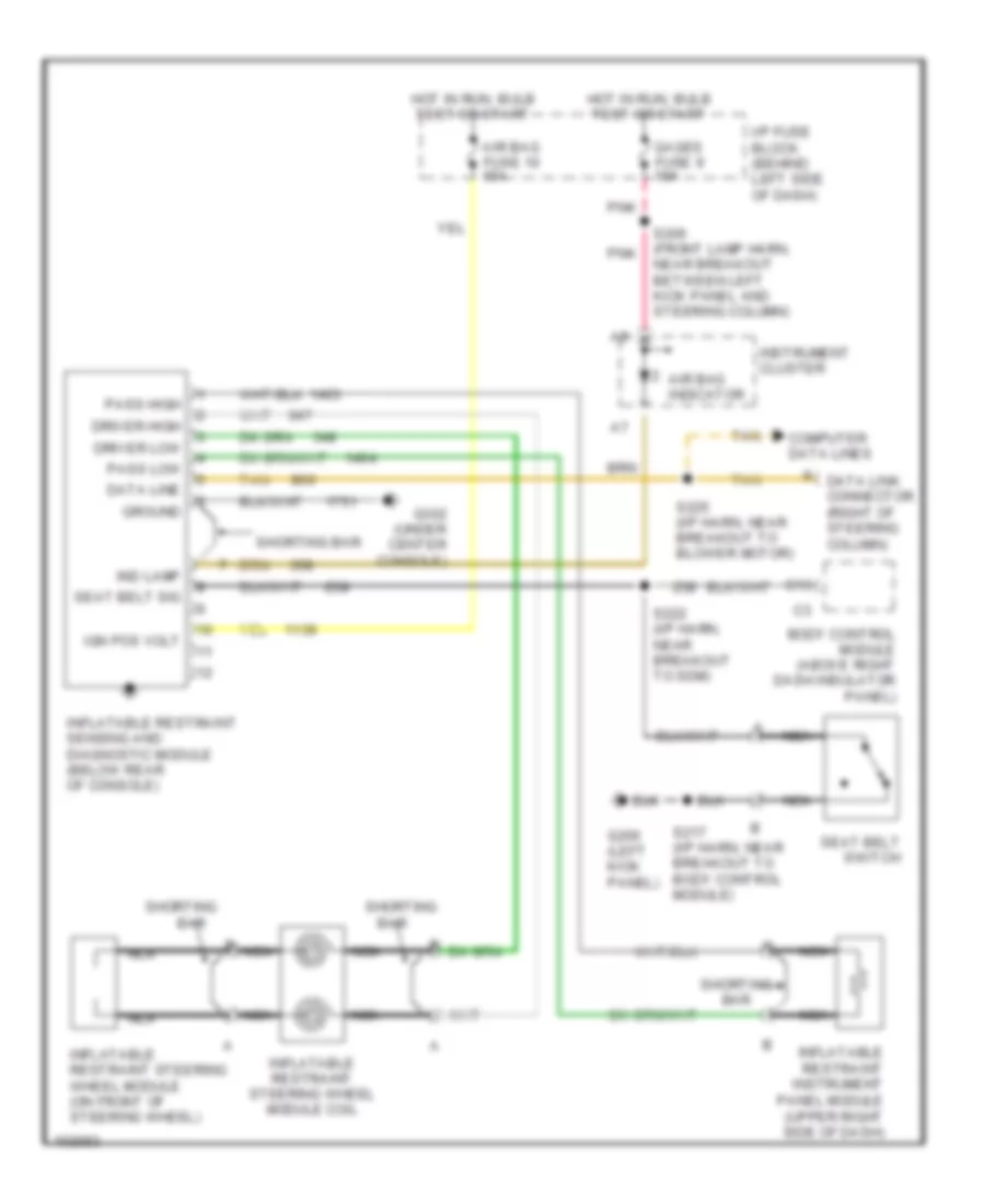 Supplemental Restraint Wiring Diagram for Pontiac Firebird 1998