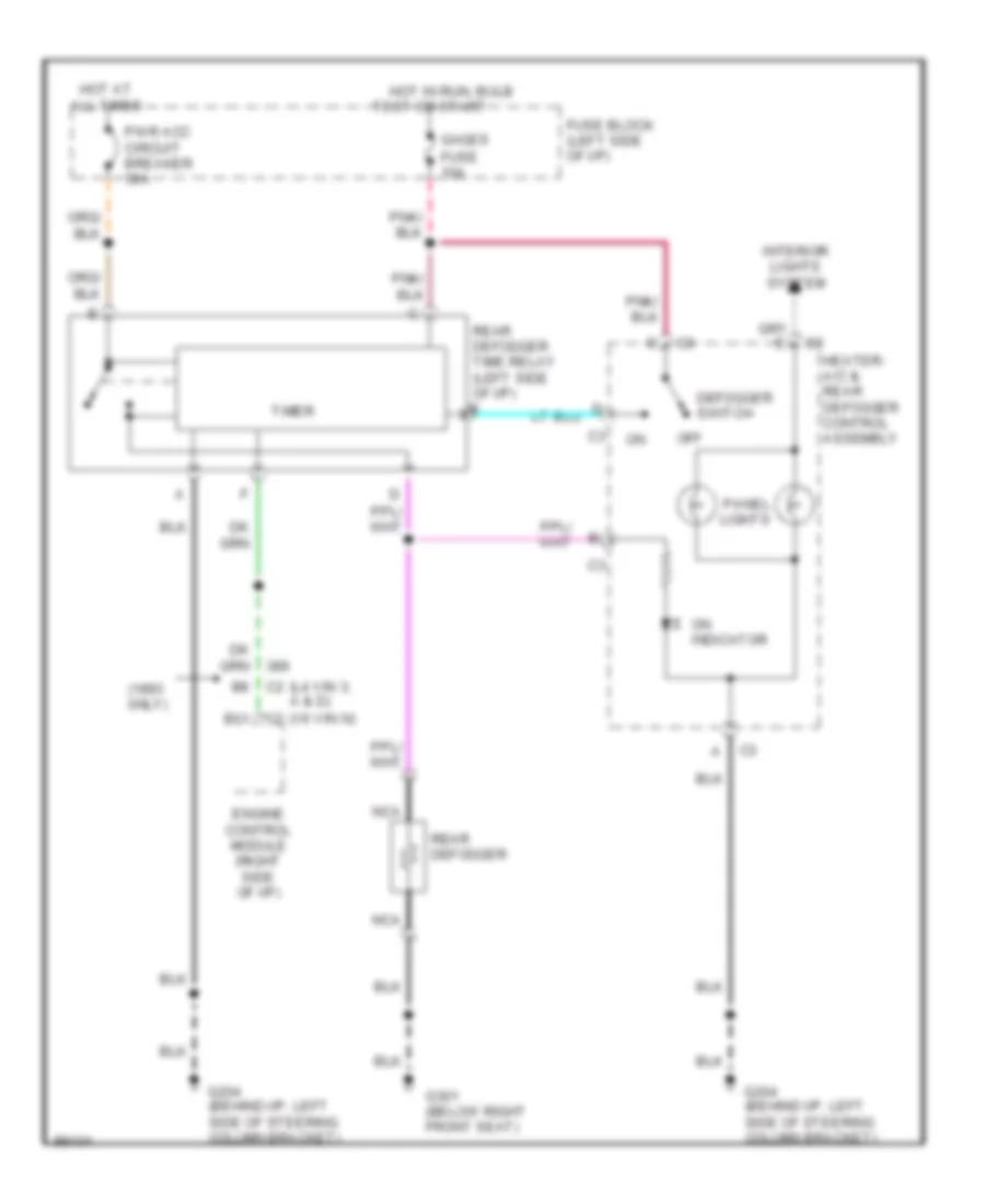 Defogger Wiring Diagram for Pontiac Grand Am GT 1992