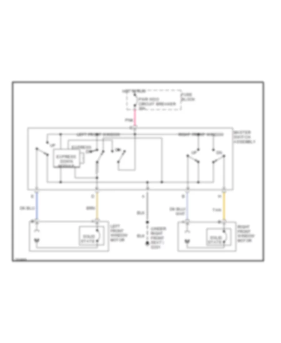 Power Windows Wiring Diagram 2 Door for Pontiac Grand Am GT 1992