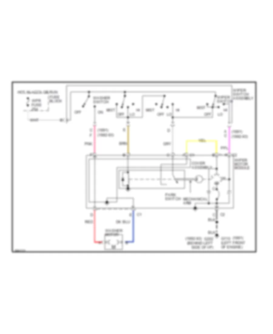 2 Speed Wiper Washer Wiring Diagram for Pontiac Grand Am GT 1992