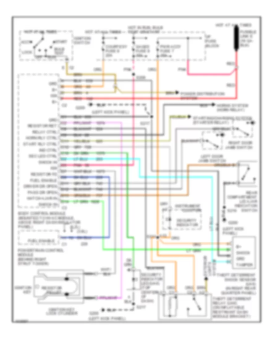 Anti theft Wiring Diagram for Pontiac Firebird Trans Am 1998