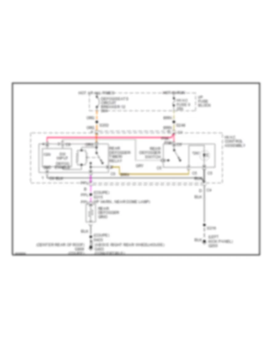 Defogger Wiring Diagram for Pontiac Firebird Trans Am 1998