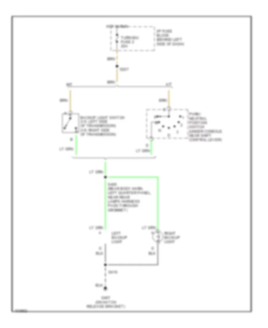 Backup Lamps Wiring Diagram for Pontiac Firebird Trans Am 1998