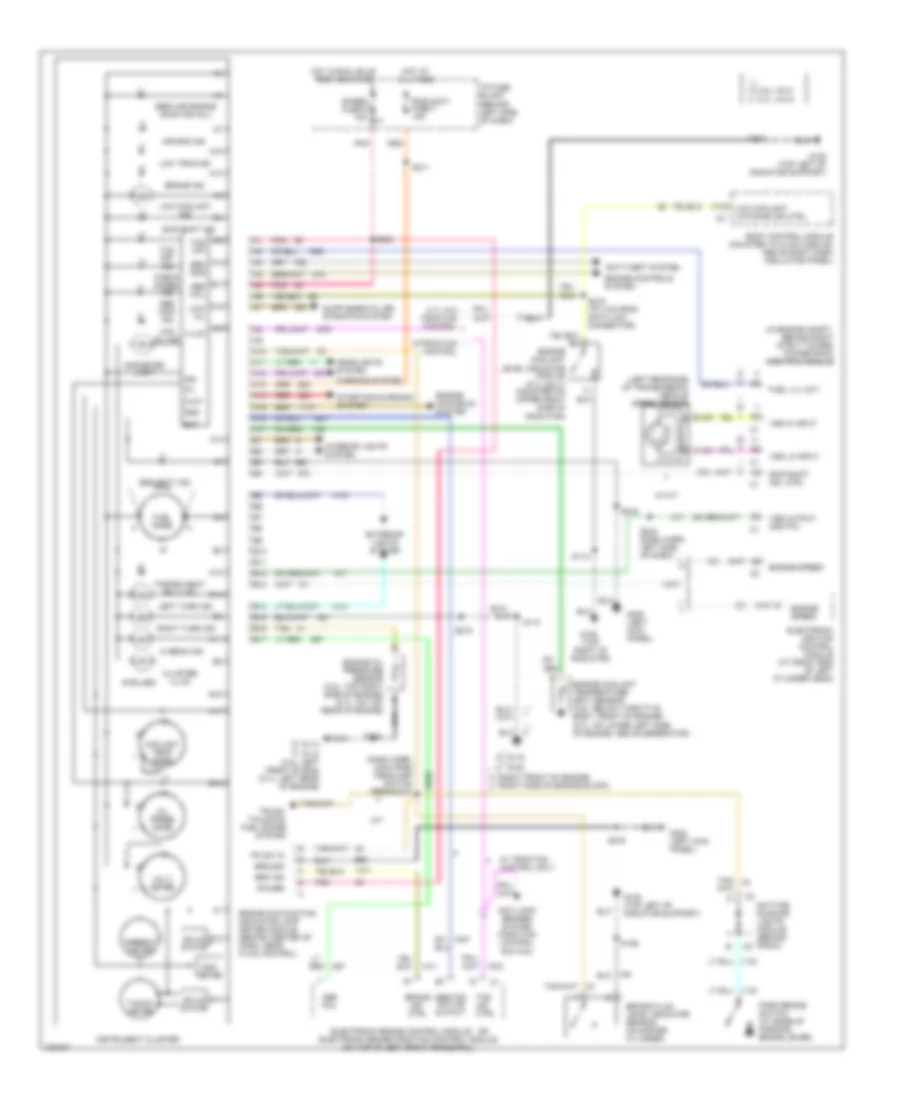 Instrument Cluster Wiring Diagram for Pontiac Firebird Trans Am 1998